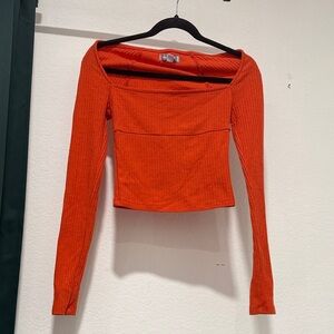 Women's Orange Long Sleeve Top